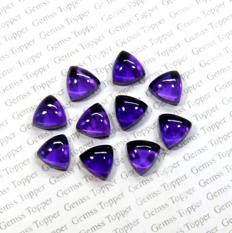 Amethyst 10x10 mm Trillion Cabochon